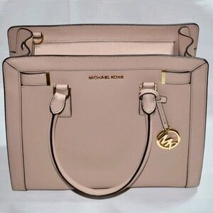 Michael Kors Selma Medium Satchel Saffiano Leather Blush + Strap NWT/ Pristine